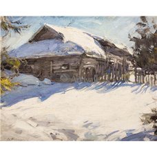 Картина на холсте по фото Модульные картины Печать портретов на холсте Зима в деревне