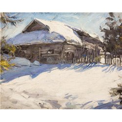 Зима в деревне - Модульная картины, Репродукции, Декоративные панно, Декор стен