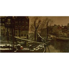 Картина на холсте по фото Модульные картины Печать портретов на холсте Зима в Амстердаме
