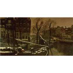 Зима в Амстердаме - Модульная картины, Репродукции, Декоративные панно, Декор стен
