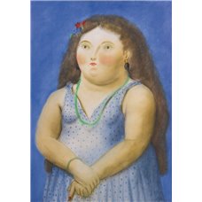Картина на холсте по фото Модульные картины Печать портретов на холсте Женщина в голубом