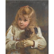 Картина на холсте по фото Модульные картины Печать портретов на холсте Забота или девочка с мопсом