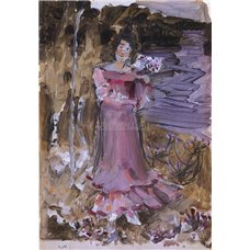 Картина на холсте по фото Модульные картины Печать портретов на холсте Женщина в розовом