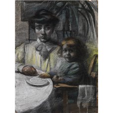 Картина на холсте по фото Модульные картины Печать портретов на холсте Жена Баллы с дочерью