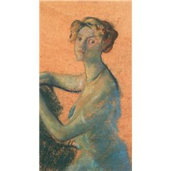 Женщина на оранжевом фоне - Модульная картины, Репродукции, Декоративные панно, Декор стен