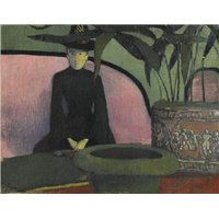 Портреты картины репродукции на заказ - Женщина на розовом диване