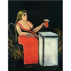 Женщина с кружкой пива - Модульная картины, Репродукции, Декоративные панно, Декор стен