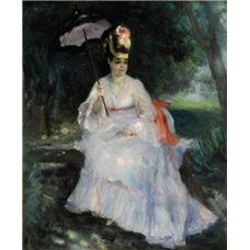Картина на холсте по фото Модульные картины Печать портретов на холсте Женщина с зонтиком в саду