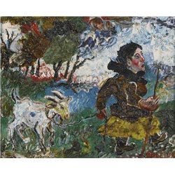 Женщина с козой - Модульная картины, Репродукции, Декоративные панно, Декор стен
