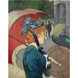 Женщина с зонтиком - Модульная картины, Репродукции, Декоративные панно, Декор стен
