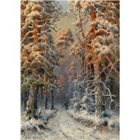 Портреты картины репродукции на заказ - Дорога в зимнем лесу