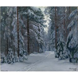 Дорога в зимнем лесу - Модульная картины, Репродукции, Декоративные панно, Декор стен