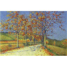 Картина на холсте по фото Модульные картины Печать портретов на холсте Дорога с цветущими миндальными деревьями