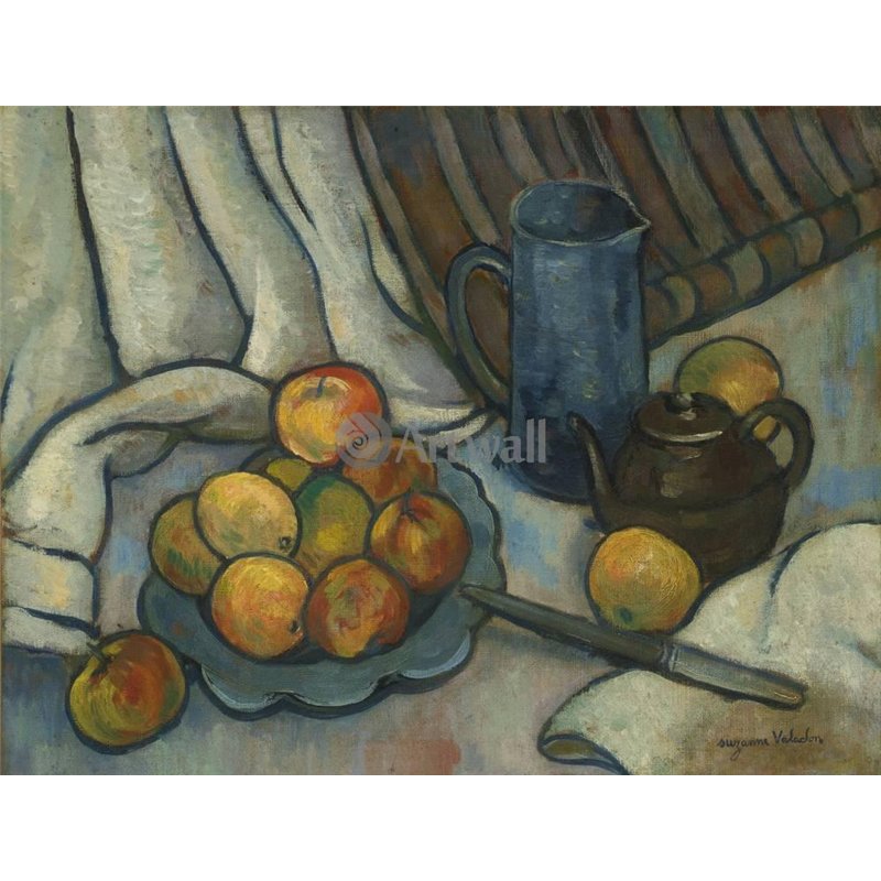 Яблоки, кувшин и чайник