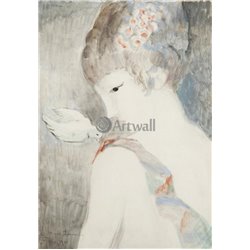 Девушка с птицей - Модульная картины, Репродукции, Декоративные панно, Декор стен