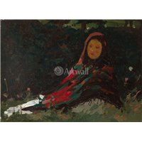 Портреты картины репродукции на заказ - Девушка в ярком платке