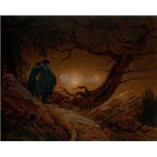 Картина на холсте по фото Модульные картины Печать портретов на холсте Двое мужчин, глядящие на луну