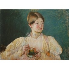 Картина на холсте по фото Модульные картины Печать портретов на холсте Девушка с чашкой