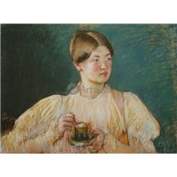 Девушка с чашкой - Модульная картины, Репродукции, Декоративные панно, Декор стен