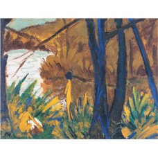 Картина на холсте по фото Модульные картины Печать портретов на холсте Две обнаженные у лесного озера