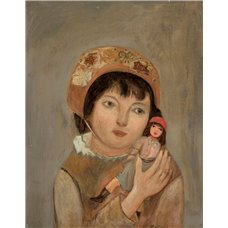 Картина на холсте по фото Модульные картины Печать портретов на холсте Девочка с куклой
