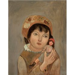 Девочка с куклой - Модульная картины, Репродукции, Декоративные панно, Декор стен