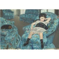 Портреты картины репродукции на заказ - Девочка в голубом кресле