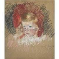 Портреты картины репродукции на заказ - Голова ребенка в красной шляпе