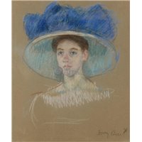 Портреты картины репродукции на заказ - Голова женщины в большой шляпе