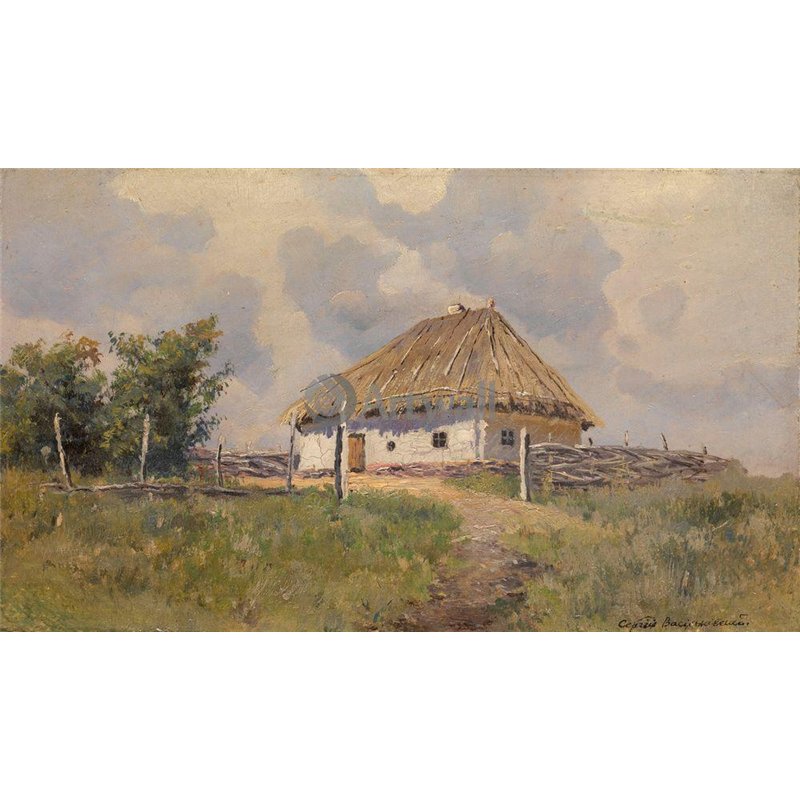 Украинская хата на холме