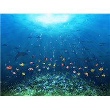 Картина на холсте по фото Модульные картины Печать портретов на холсте Разноцветные рыбки - Фотообои Море|подводный мир
