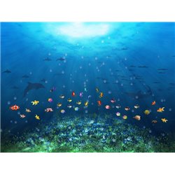 Разноцветные рыбки - Фотообои Море|подводный мир - Модульная картины, Репродукции, Декоративные панно, Декор стен