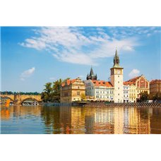 Картина на холсте по фото Модульные картины Печать портретов на холсте Замок на берегу озера, Прага - Фотообои Старый город|Прага