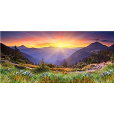 Картина на холсте по фото Модульные картины Печать портретов на холсте Рассвет в горах - Фотообои Закаты и рассветы