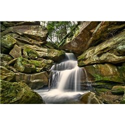 Горный водопад - Фотообои водопады - Модульная картины, Репродукции, Декоративные панно, Декор стен