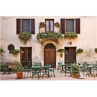 Уличное кафе - Фотообои Старый город|Средиземноморье