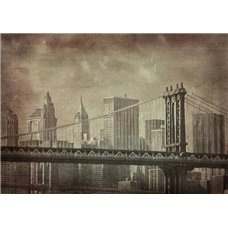 Картина на холсте по фото Модульные картины Печать портретов на холсте Бруклинский мост в стиле винтаж - Фотообои винтаж