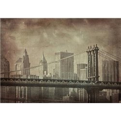 Бруклинский мост в стиле винтаж - Фотообои винтаж - Модульная картины, Репродукции, Декоративные панно, Декор стен