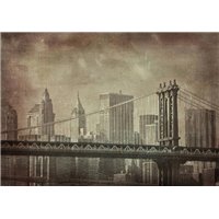 Портреты картины репродукции на заказ - Бруклинский мост в стиле винтаж - Фотообои винтаж