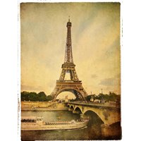 Эйфелева башня - винтажная открытка - Фотообои винтаж|Прованс