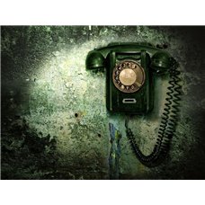 Картина на холсте по фото Модульные картины Печать портретов на холсте Старый телефон на стене - Фотообои винтаж