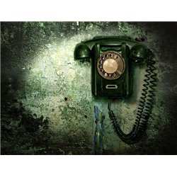 Старый телефон на стене - Фотообои винтаж - Модульная картины, Репродукции, Декоративные панно, Декор стен