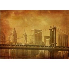 Картина на холсте по фото Модульные картины Печать портретов на холсте Бруклинский мост в Нью-Йорке - Фотообои винтаж