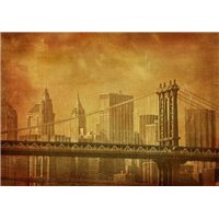 Портреты картины репродукции на заказ - Бруклинский мост в Нью-Йорке - Фотообои винтаж