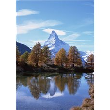 Картина на холсте по фото Модульные картины Печать портретов на холсте Озеро деревья и гора - Фотообои горы