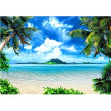 Картина на холсте по фото Модульные картины Печать портретов на холсте Пальмы на берегу моря - Фотообои Море|пляж