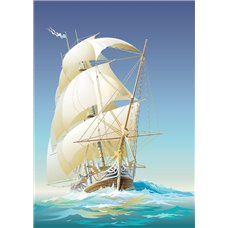 Картина на холсте по фото Модульные картины Печать портретов на холсте Корабль в море - Фотообои Техника и транспорт|корабли