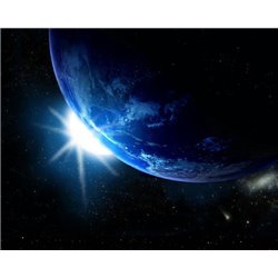 Планета Земля и солнце - Фотообои Космос - Модульная картины, Репродукции, Декоративные панно, Декор стен