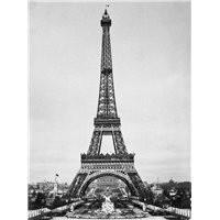 Портреты картины репродукции на заказ - Эйфелева башня, Париж - Черно-белые фотообои