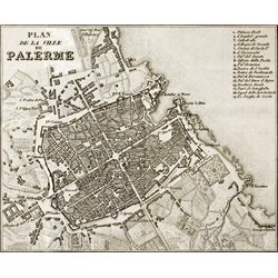 Старая карта Палермо - Фотообои карта мира - Модульная картины, Репродукции, Декоративные панно, Декор стен